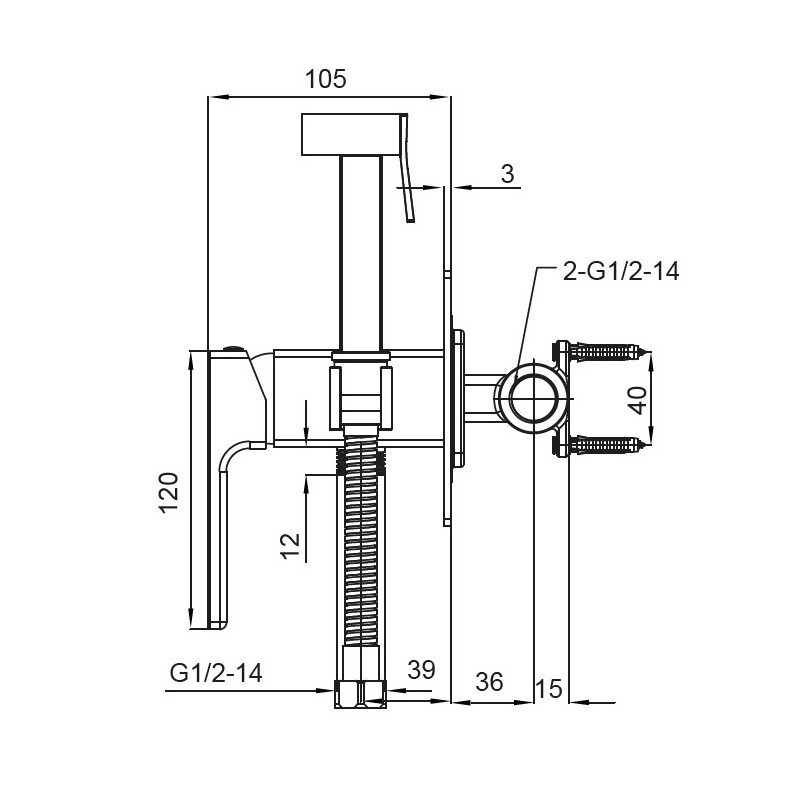 Змішувач для гігієнічного душу Koer KB-23009-05    ( KR3511 ) 30766 Харьков - изображение 8