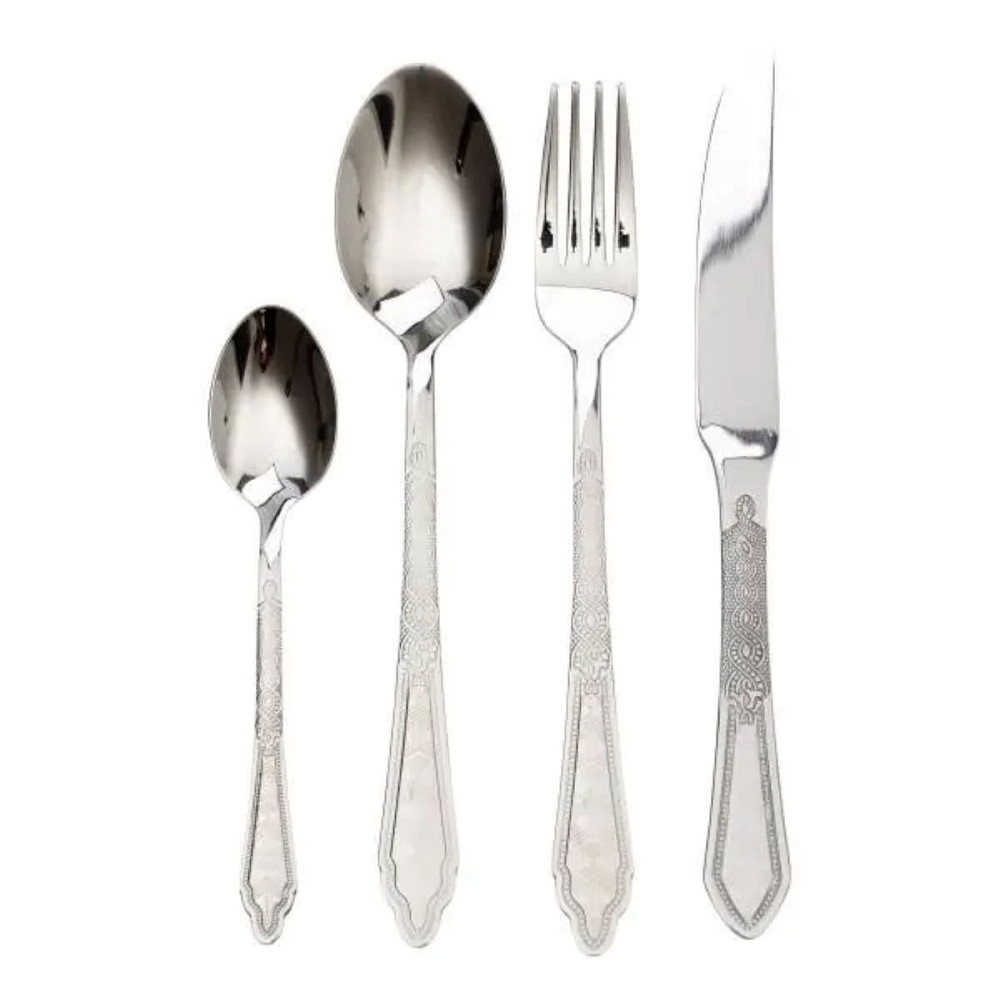 Yiwu Набір столових приборів золото на 6 персон комплект столових приборів 24 предмети Срібло H Киев - изображение 1