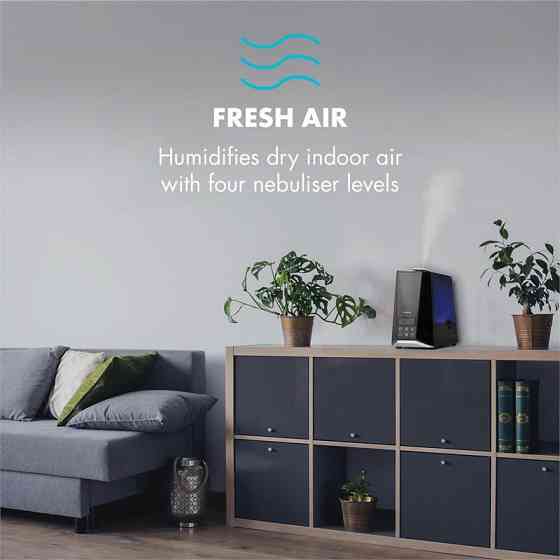 Зволожувач VapoAir Onyx зі світлодіодним екраном, сенсорний пульт дистанційного керування, чорний (Німеччина, Рівне