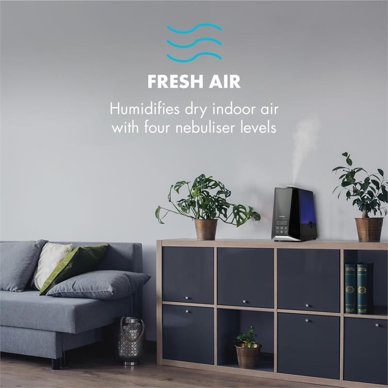 Зволожувач VapoAir Onyx зі світлодіодним екраном, сенсорний пульт дистанційного керування, чорний (Німеччина, Рівне - фото 2