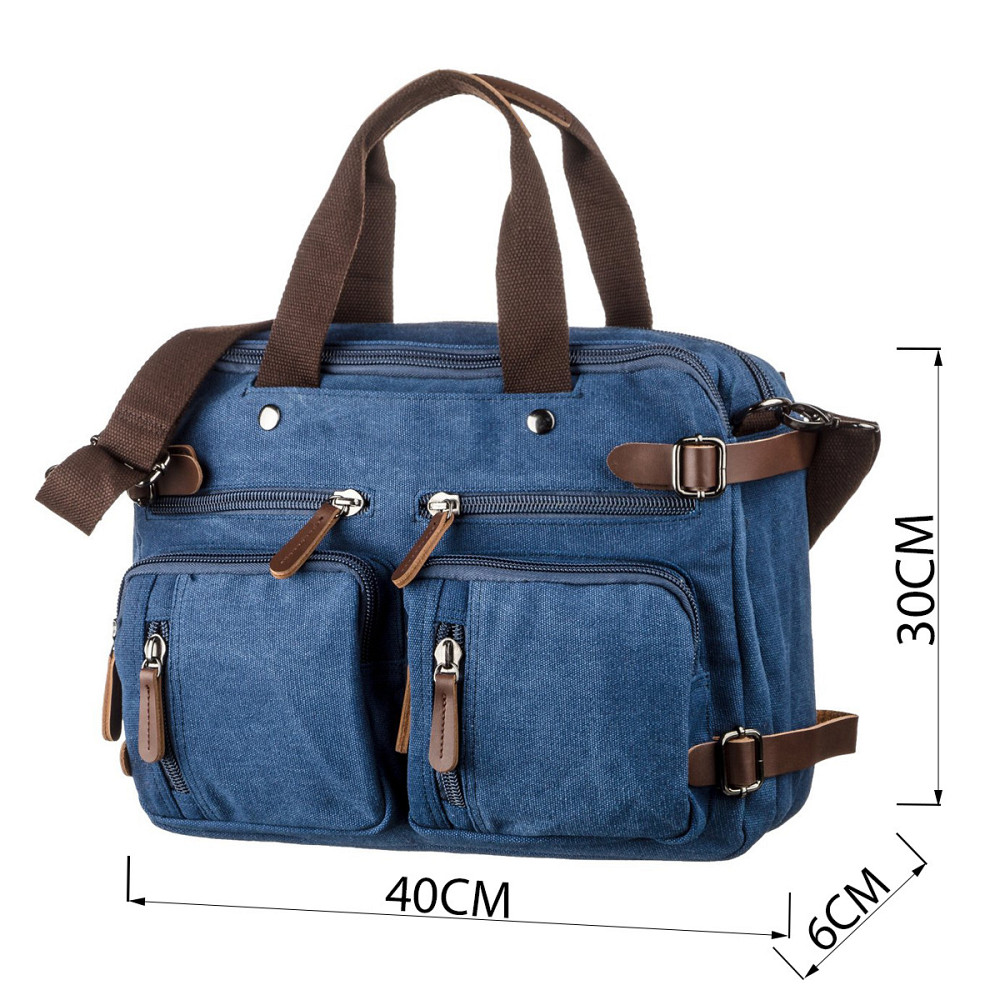 Сумка-трансоформер текстильна Vintage 20147 Синя Київ - фото 5