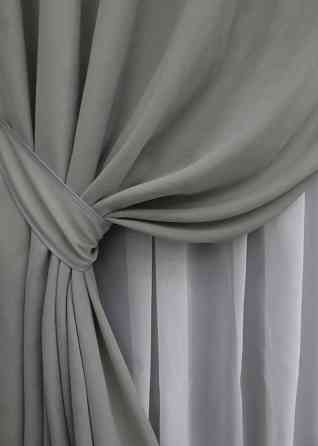 Комплект готових штор VR-Textil Мікровелюр Petek № 1477ш Світло-сірий 150х265 см 2 шт (39-997) Київ
