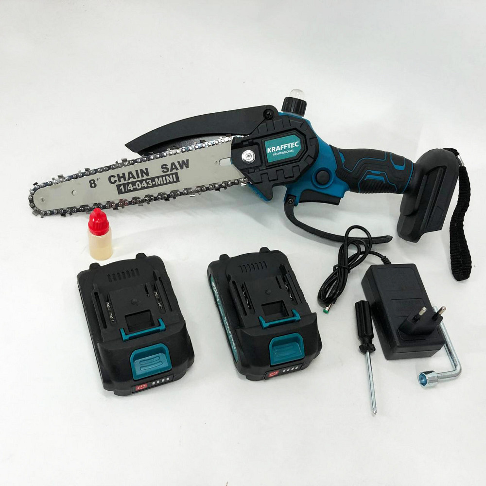 Аккумуляторная пила для точной работы Krafftec 20 см, Электропилы для дома, HW-801 Цепная минипила-сучкорез Киев - изображение 10