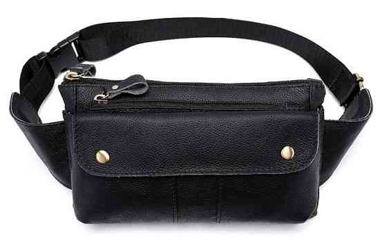 Бананка кожаная Vintage 14809 Черная Киев