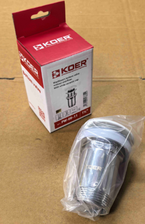Донный клапан для раковины Koer PW-08-11 1 1/4'' без перелива автоматический СLICK-СLACK (Белая керам.накл) (KR5788) Киев