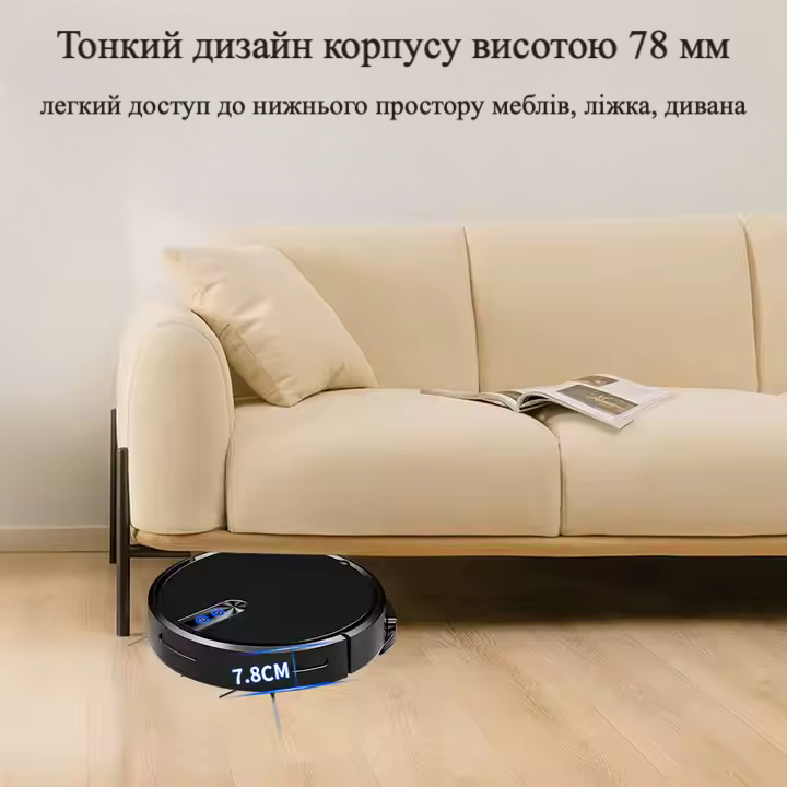 Робот-пилосос миючий TUYA D3 з вбудованим штучним інтелектом - чорний Киев - изображение 3
