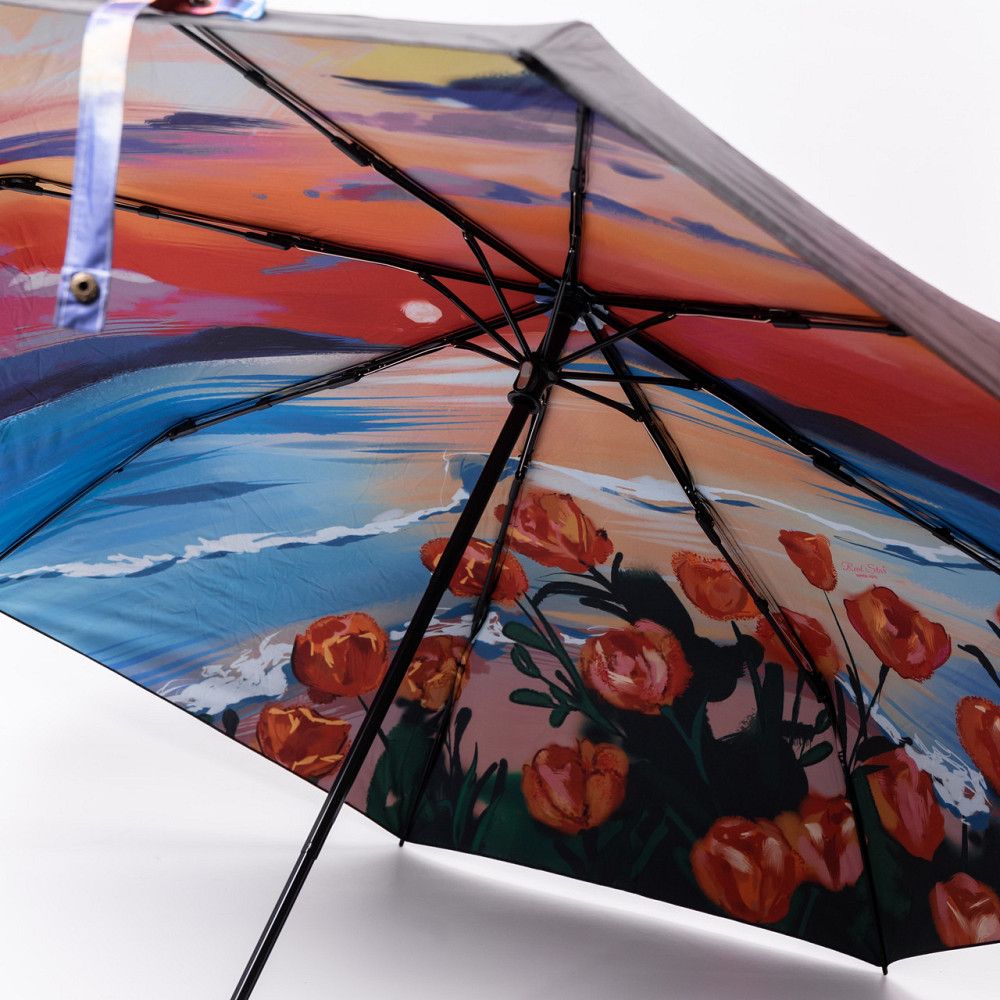 Yiwu Парасолька механічна елегантна з принтом міцна надійна з поліестеру діаметр 100 см HP-23-1 Коломия - фото 8