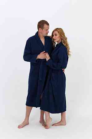 Мужской махровый халат Ideal Textile XL темно-синий (56860503) Черновцы