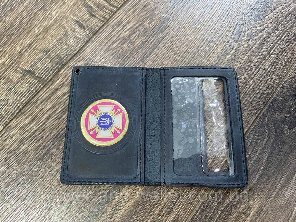 Обкладинка шкіряна ДССЗЗІ держспецзв'язок із пластиковим шевроном синього кольору Київ - фото 4