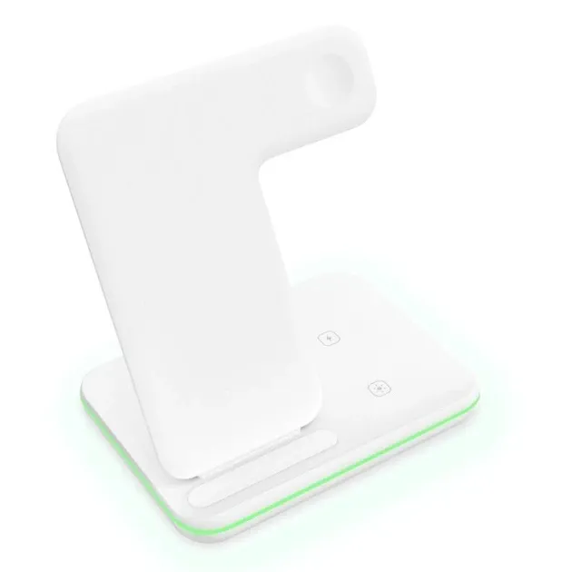 Беспроводная зарядная станция Smart Z5A 3в1 15W для iPhone, Apple Watch, AirPods, белая Киев - изображение 2