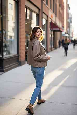 Куртка косуха жіноча весна/осінь Коричневий M Харків