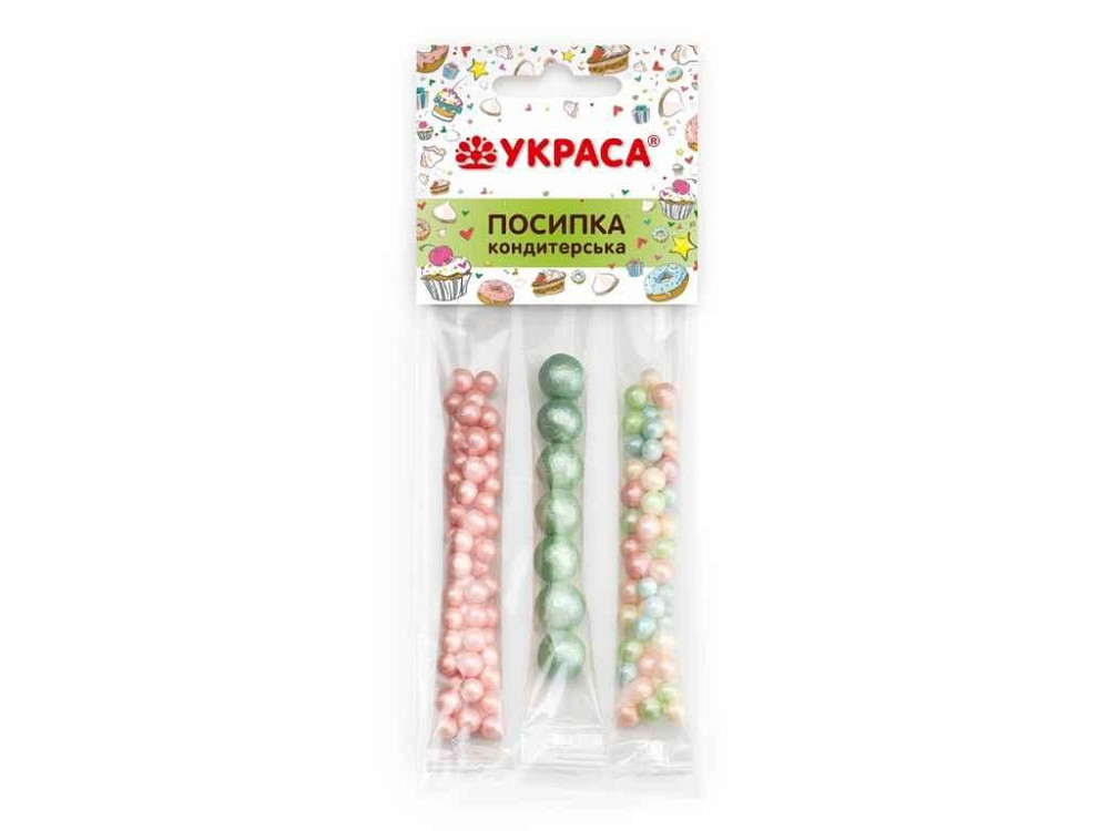 Посипка пасхальна Кульки перламутрові № 1 3 стіка 17гр ТМ УКРАСА Solmir Київ - фото 1