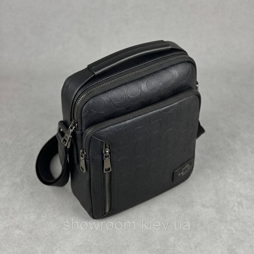 Чоловіча барсетка, сумка на плече Coach (2515) чорна Київ - фото 4