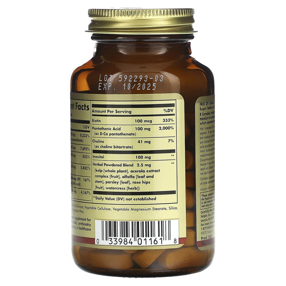 Вітаміни В-100 комплекс Solgar  B-Complex 100 100 таблеток Київ - фото 3