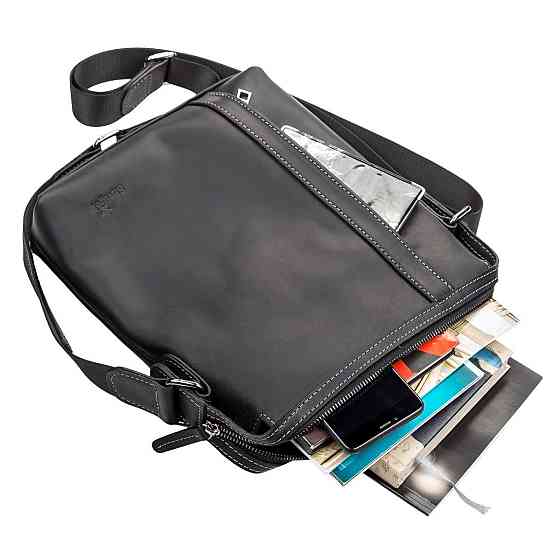 Сумка мужская кожаная Черная (SHVIGEL) Киев