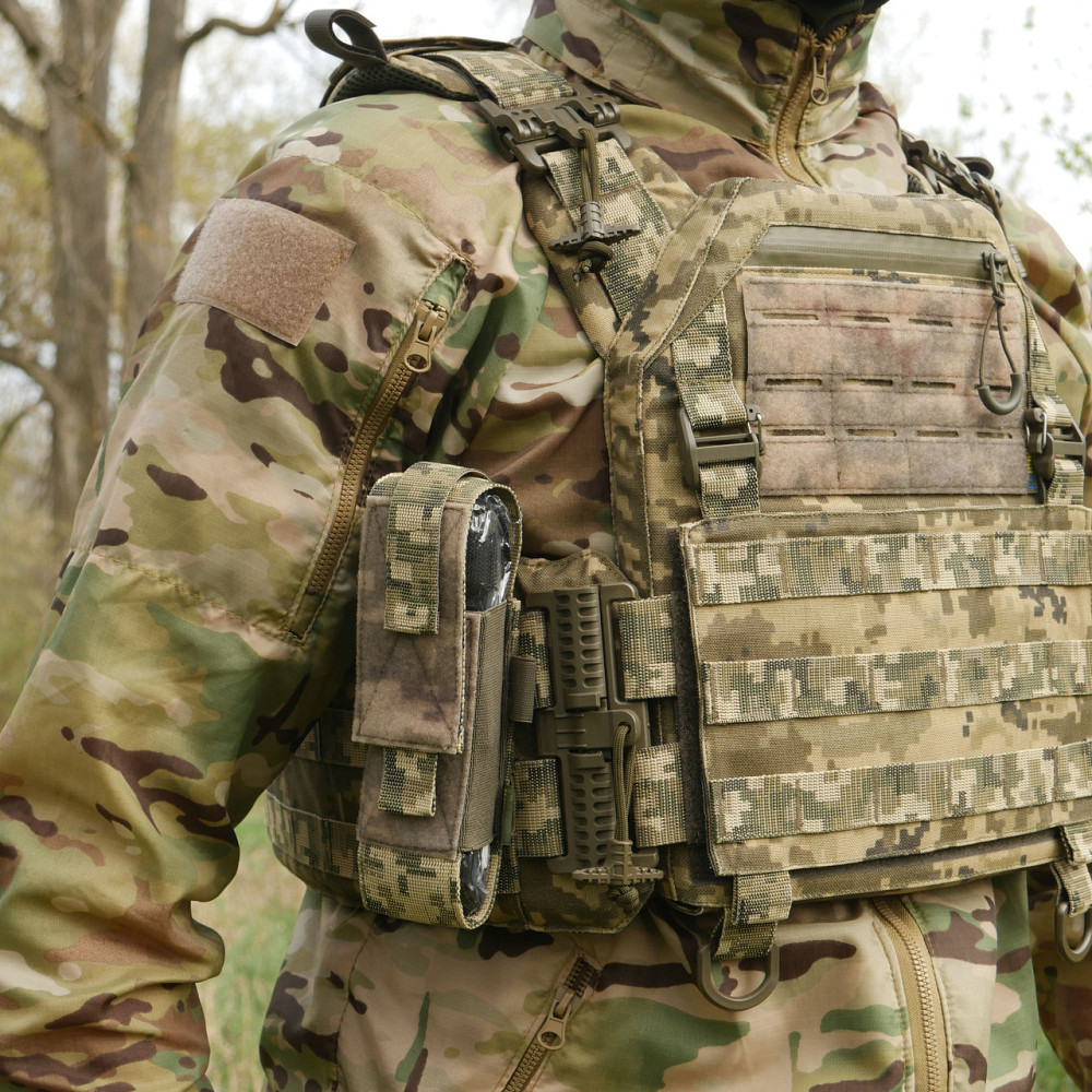 Подсумок под турникет открытого типа с креплениями для тактических ножниц и маркера пиксель Киев - изображение 3