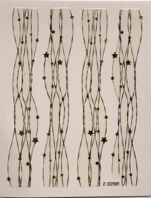 Металлизированные гибкие ленты 3 D волна с звездочками на липкой основе- золото Киев - изображение 1