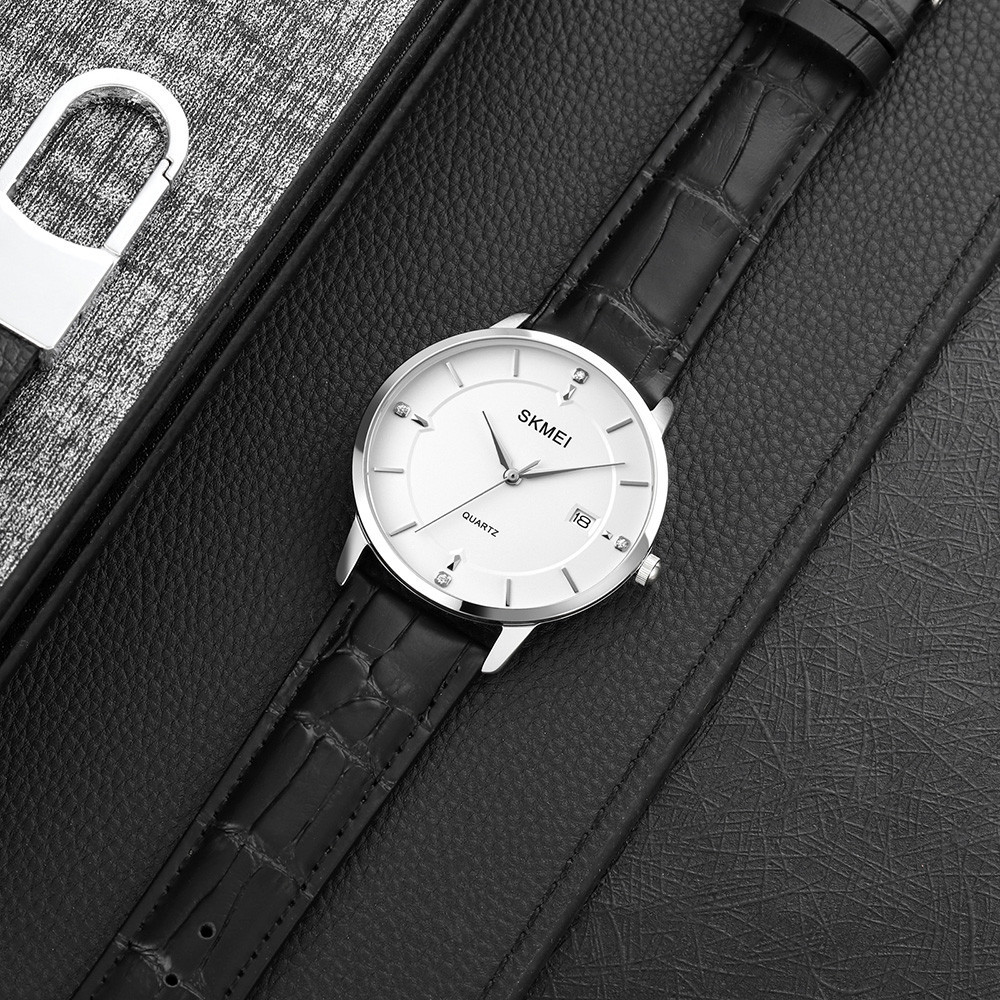 Skmei 1801LSIWT Silver-Black White Leather SBR Киев - изображение 4