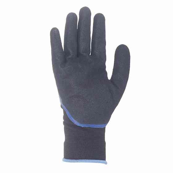 Перчатки трикотажные с двойным нитриловым покрытием р9 (сине-черные, манжет) SIGMA (9443671) Киев