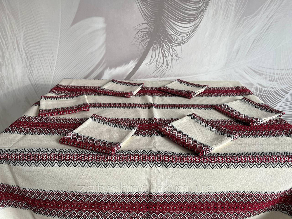 Ошатна вишита скатертина з серветками Київ - фото 7