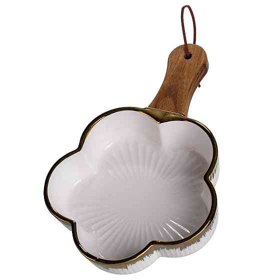 Глибока фарфоровая тарілка з ручкою "Цветок" 24 см Київ