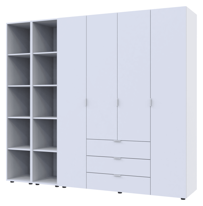 Комплект шаф для одягу Doros Гелар (3 шт.) 231,4х49,5х203,4 см Білий (DRS-011175) Львів - фото 3