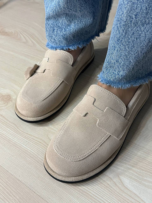 Туфлі жіночі Hengji 560-5 лофери замшеві бежеві, 37, 23,5 см Київ - фото 10