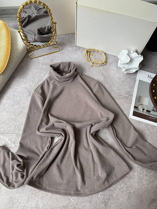 Женский теплый базовый гольф ангора на флисе. Мокко, 48/52 Одесса - изображение 4