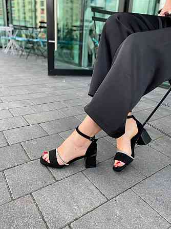 Meideli Чорні босоніжки жіночі літні на підборах молодіжні з еко-замші MEIDELI H008H-16 р. 36-4 Киев