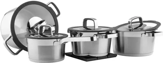 Комплект 4 garnków + Кришки i stojak Moderno 50031 Киев