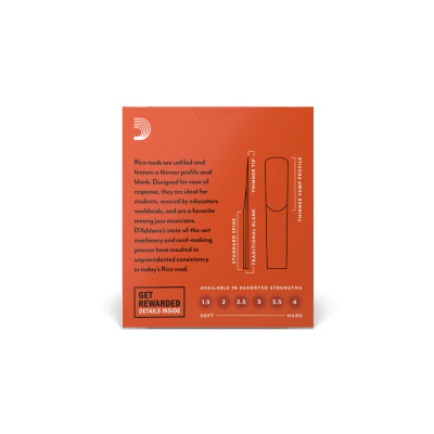 Трость для кларнета D'Addario Rico - Bb Clarinet #3.5 - 10 Pack (RCA1035) Винница - изображение 3