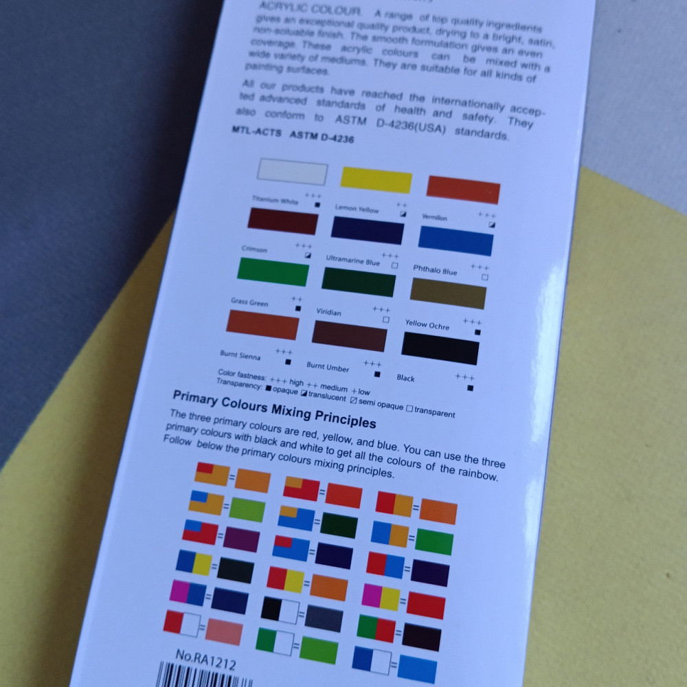 Фарби акрилові 12 кольорів Київ - фото 2