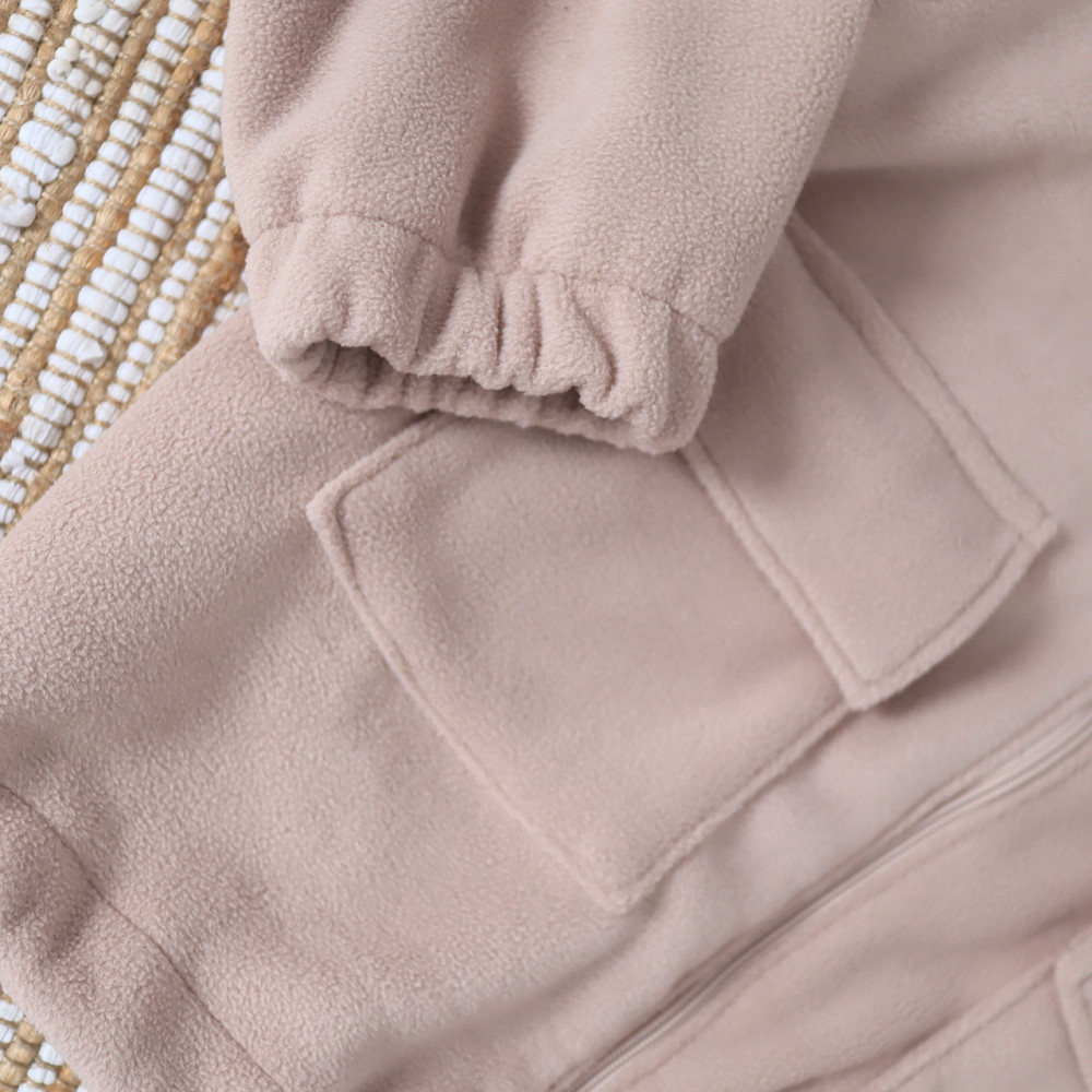 Женская теплая флисовая толстовка молнии с капюшоном бежевая Mrou Каменец-Подольский - изображение 3