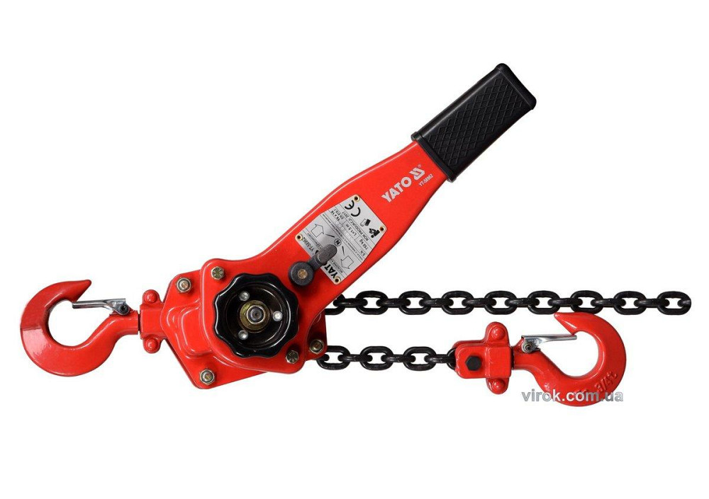 Лебідка ланцюгова ручна YATO : з дотягувачем, H= 1.5 м, F= 750 кг [1] Одеса - фото 1