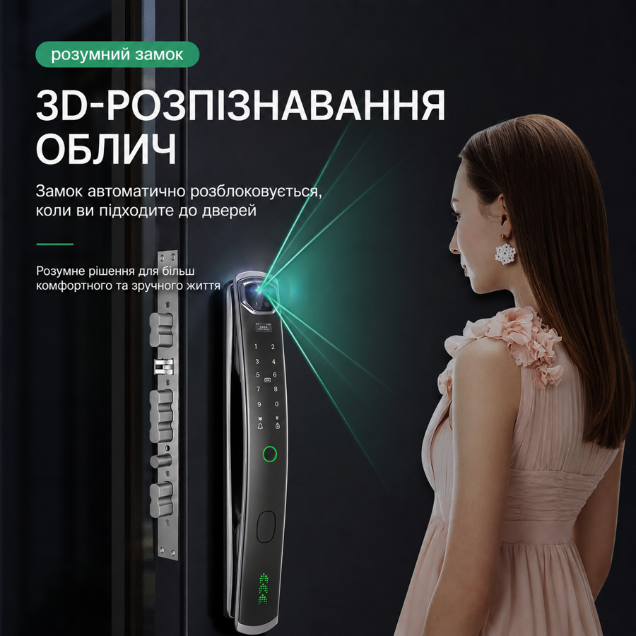 Смарт-замок K919 с отпечатком пальца, паролем, M1-картой, OLED-дисплеем и поддержкой Tuya (955775334) Киев - изображение 11