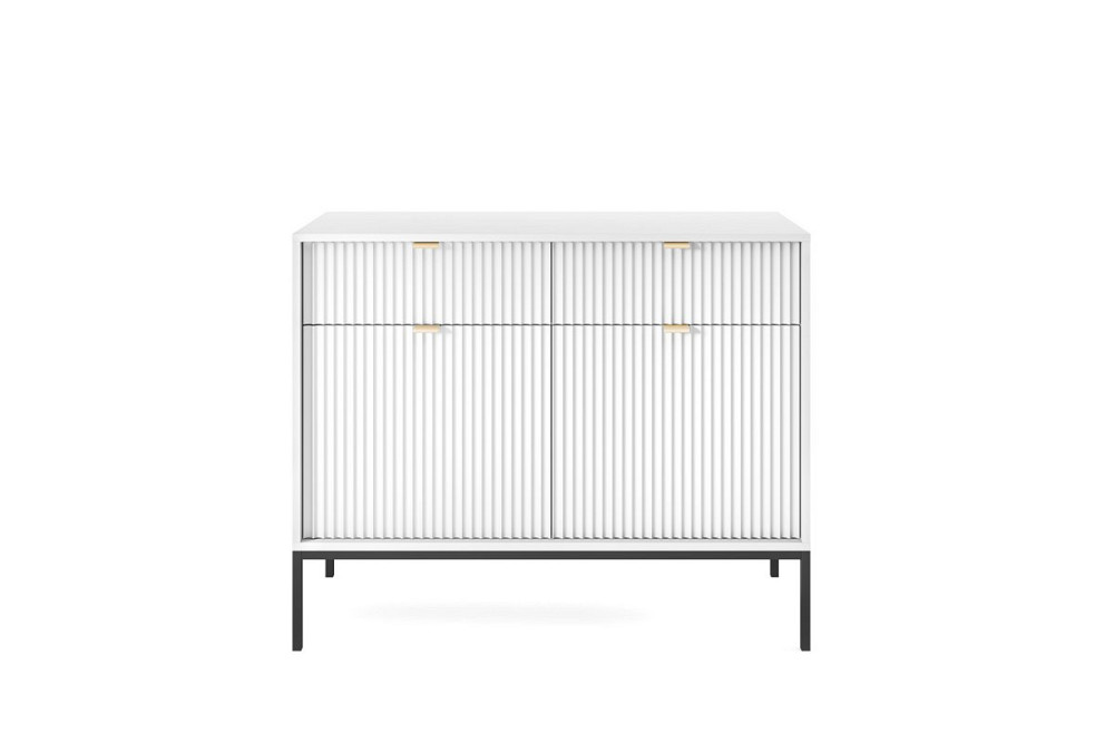 Комод Perfect Home Новая/Nova 2-дверный с 2 ящиками и черными ножками KSZ104 Белый (PFH-091216) Днепр - изображение 4