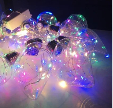 Гирлянда штора лампочки Сердце 3х1.5м 150 лед (10 нитей по 8 см) медный провод Мульти Винница - изображение 6