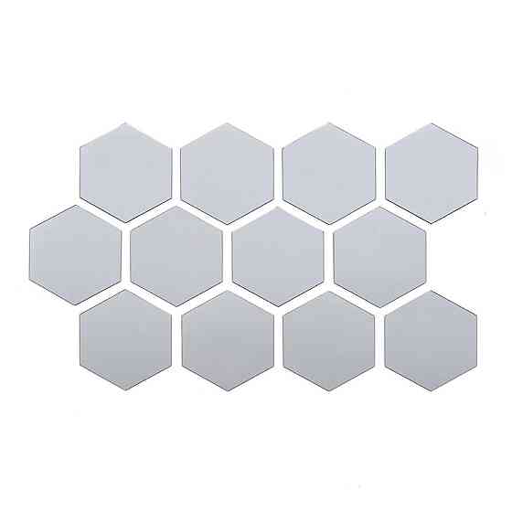 Зеркальный декор акриловый самоклеющийся 80*70мм серебро, 12шт (D) SW-00002511 Днепр