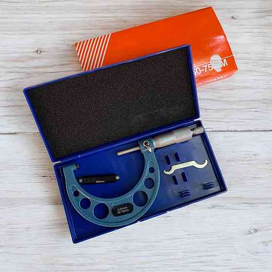 Мікрометр гладкий МК50-75 мм — прецизійний вимірювальний інструмент для точних зовнішніх вимірів металу Харків