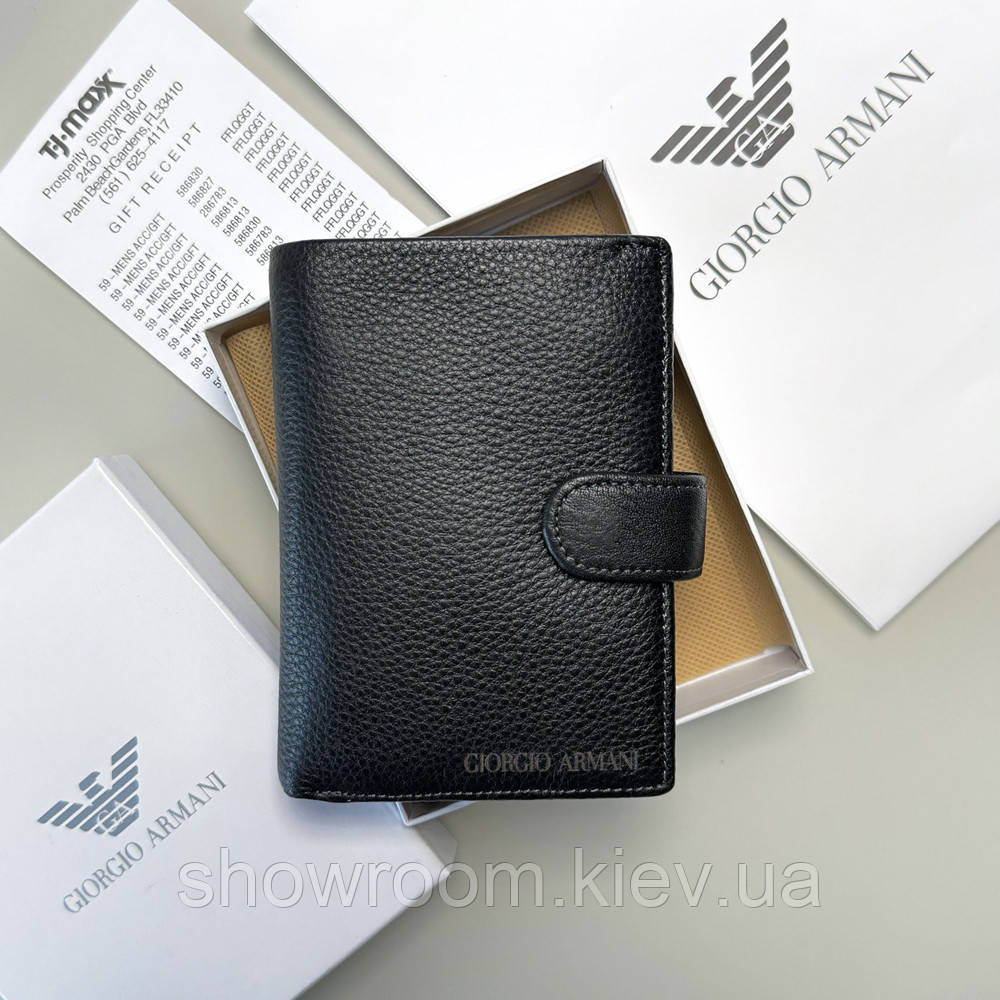 Мужское кожаный кошелек на кнопке GA (3028) Киев - изображение 1