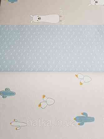 Шпалери флізелінові еко Decoprint 21113 Sweet Dreams дитячі кактуси сині білі на білому фоні 0,53x10,05 м Київ