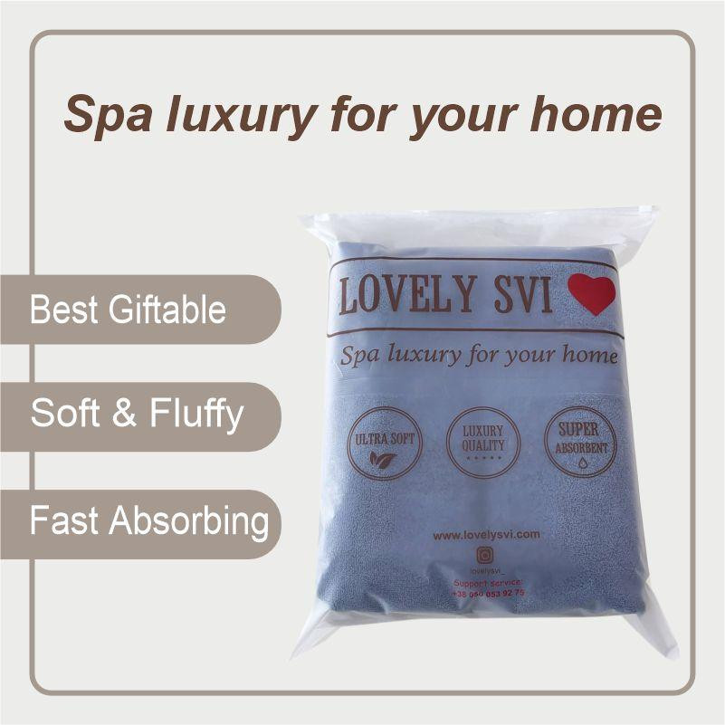 Набор Полотенец Махровых для рук и лица (Хлопок) Lovely Svi 4 шт в подарочном пакете размер: 50 x 90 см Синий Киев - изображение 5