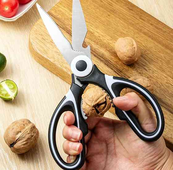 Многофункциональные кухонные ножницы из нержавеющей стали 21 см черный Киев