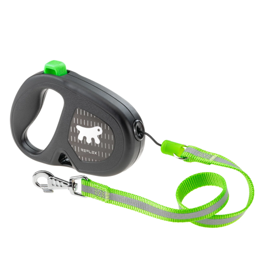 Поводок - рулетка для собак с шнуром Ferplast Flippy One Reflex Cord (Ферпласт Флиппи Ван) 16 х 3.4 х 11 см - 5 м/до 20 кг - М, Салатовый Запорожье