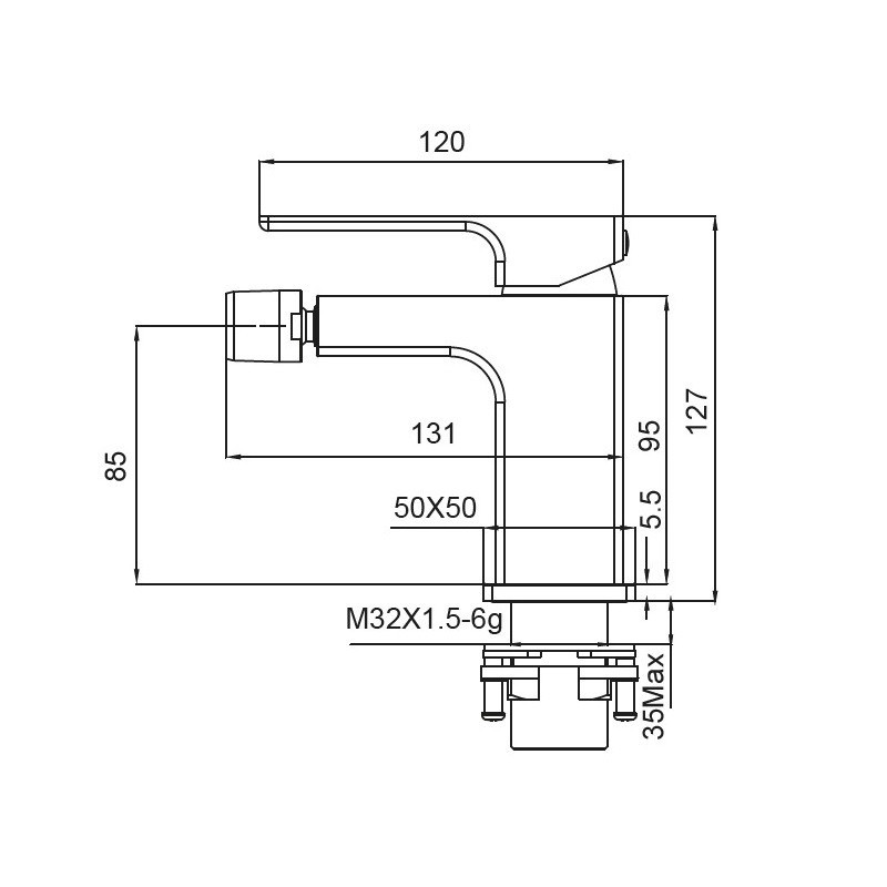 Змішувач для біде Koer KB-20009-01 латунь/хром (KR3504) Чернівці - фото 2