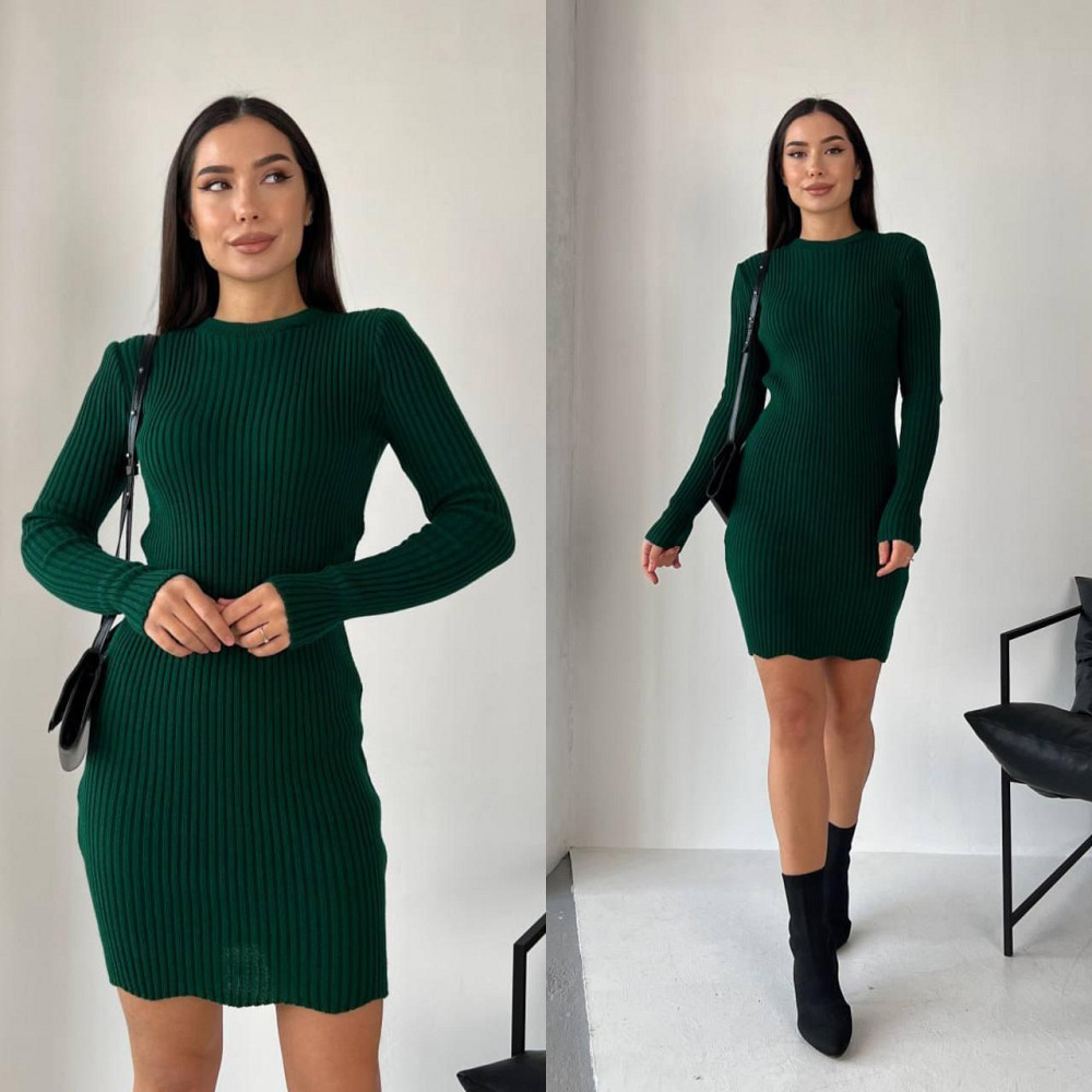 Женское базовое вязаное платье однотонный.  42-48р Киев - изображение 3