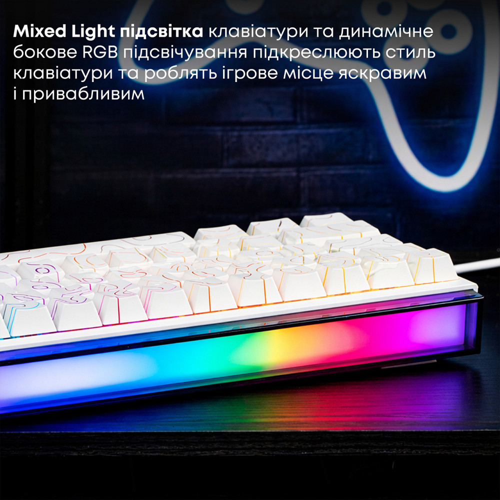 Клавіатура Ajazz NK68 Red Switch White USB-C (NK68-R-S-W) ( 20881 ) Харків - фото 16