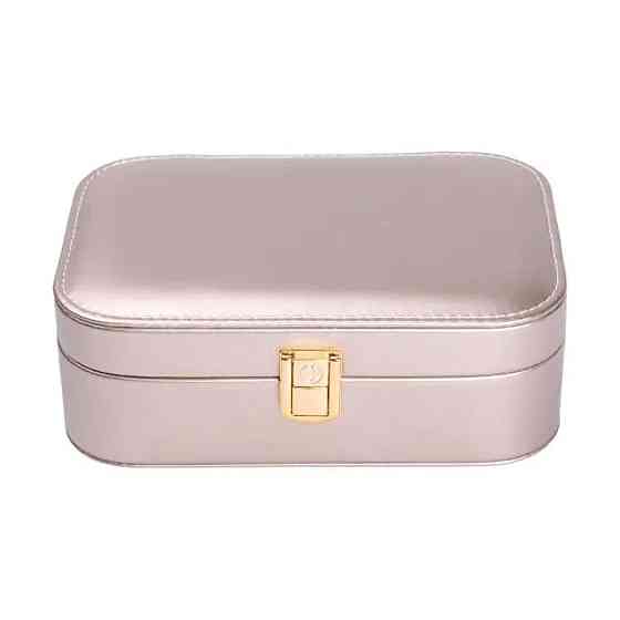 Шкатулка для украшений из эко кожи 20×14×7 см с зеркалом органайзер для ювелирных изделий HP-5-32GOLD Киев