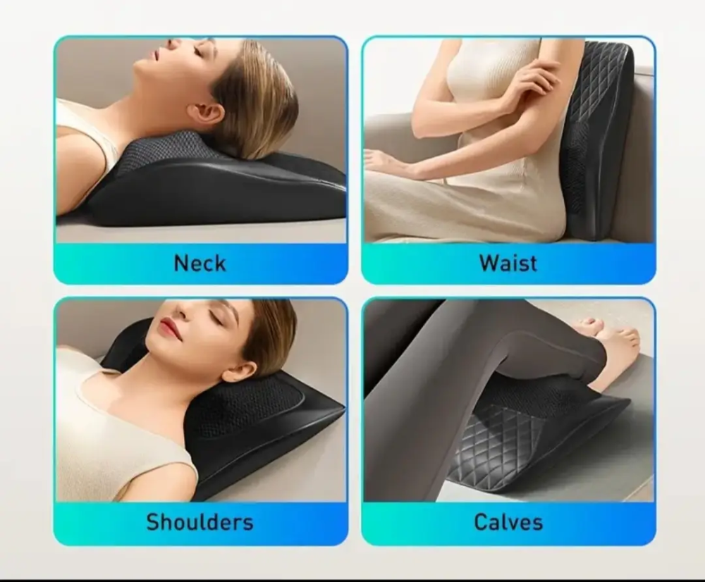 Массажная подушка SL-25 для спины и шеи с подогревом (Черный) Винница - изображение 8