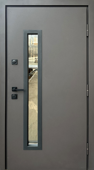 Двері вуличні серія СТРОНГ з ТЕРМОРОЗРИВОМ модель БРАУН Київ - фото 1